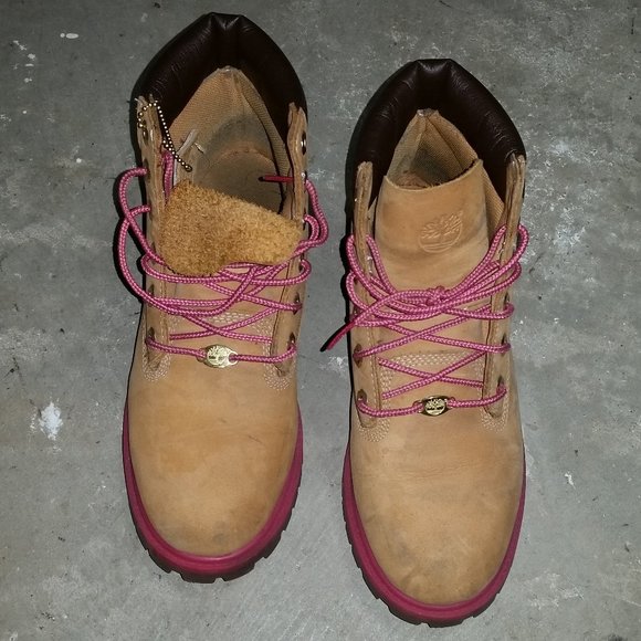 Timberland Other - Timberland Boots Nubuck Pink Sole Boys 5